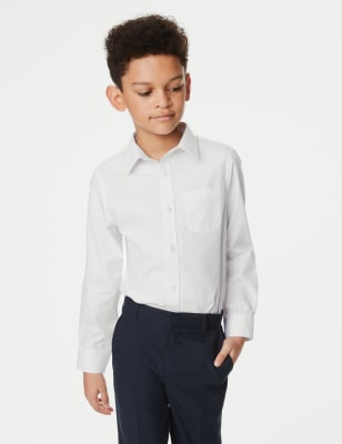 

M&S Collection 2er-Pack normal geschnittene Schulhemden aus Baumwolle für Jungen (2-18 Jahre) - White, White