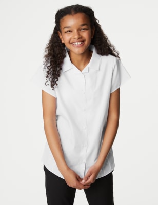 

Girls M&S Collection 2pk Girls' Easy Iron Revere School Shirts (2-16 Yrs) - White, White