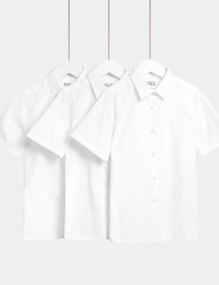 

Girls M&S Collection 3pk Girls' Longer Length Easy Iron School Shirts (4-18 Yrs) - White, White