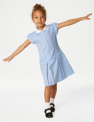 

M&S Collection Vestido escolar de vichy plisado para chicas (2-14 años) - Light Blue, Light Blue