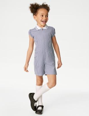 

Girls M&S Collection Girls' Gingham School Playsuit (2-14 Yrs) - Navy, Navy