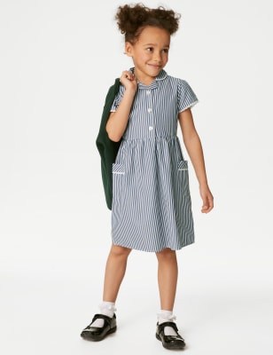 

M&S Collection Gestreiftes Schulkleid aus reiner Baumwolle (2-14 Jahre) - Navy, Navy