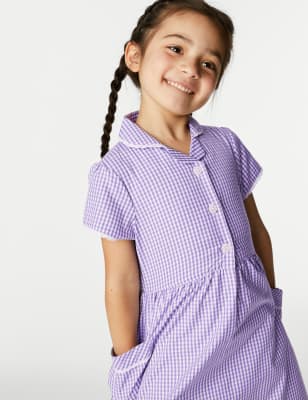 

M&S Collection Vestido escolar de vichy 100% algodón para chicas (2-14 años) - Lilac, Lilac