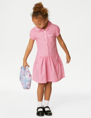 

Girls M&S Collection 2pk Girls' Cotton Rich Gingham School Dresses (2-14 Yrs) - Pink, Pink