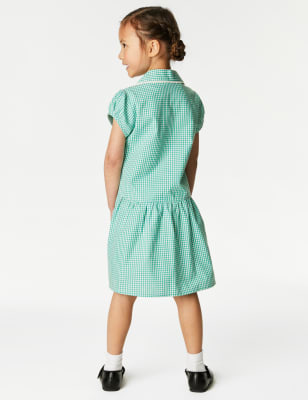 

Girls M&S Collection 2pk Girls' Cotton Rich Gingham School Dresses (2-14 Yrs) - Green, Green