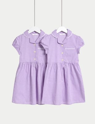 

Girls M&S Collection 2pk Girls' Cotton Rich School Dresses (2-14 Yrs) - Lilac, Lilac