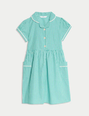 

Girls M&S Collection Pure Cotton Gingham School Dress (2-14 Yrs) - Green, Green