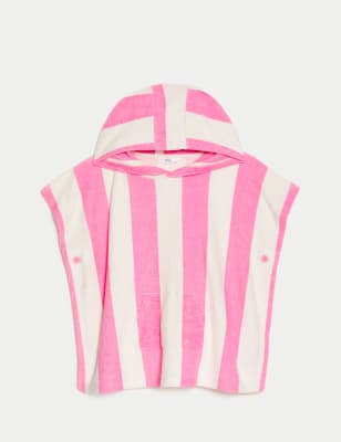 

Girls M&S Collection Pure Cotton Towelling Striped Poncho (2-8 Yrs) - Pink Mix, Pink Mix