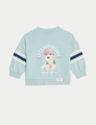 

Girls,Unisex,Boys M&S Collection Cotton Rich Photographic Dog Sweatshirt (2-8 Yrs) - Green, Green