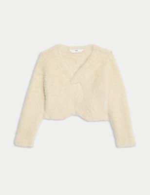 

Girls M&S Collection Fluffy Knot Front Cropped Jumper (2-8 Yrs) - Cream, Cream