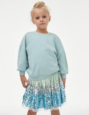 

M&S Collection Sweatshirt mit hohem Baumwollanteil und Rautenmuster (2-8 J.) - Blue, Blue