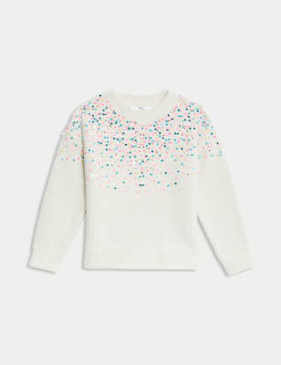 M&S Girls Sequin Detail Jumper (2-8 Yrs)
