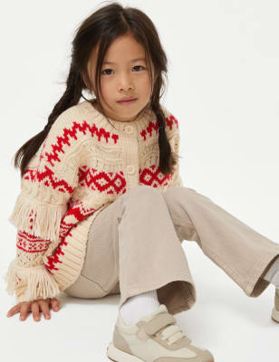 

Girls M&S Collection Fair Isle Tassle Christmas Cardigan (1-8 Yrs) - Red Mix, Red Mix