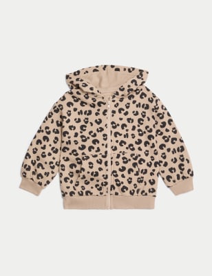 

Girls M&S Collection Cotton Rich Animal Print Zip Hoodie (2-8 Yrs) - Neutral Brown, Neutral Brown