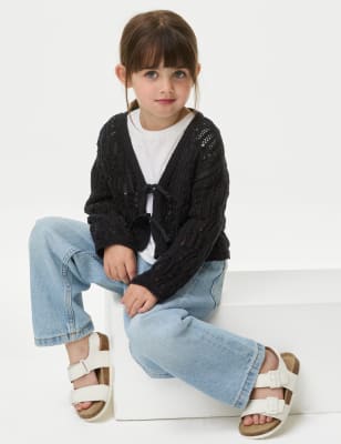 

M&S Collection Offene Strickjacke aus reiner Baumwolle (2-8 J.) - Black, Black