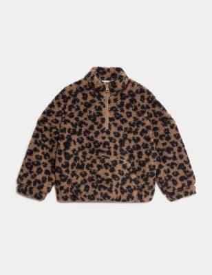 

Girls M&S Collection Borg Leopard Jacket (12 Mths-8 Yrs) - Neutral Brown, Neutral Brown