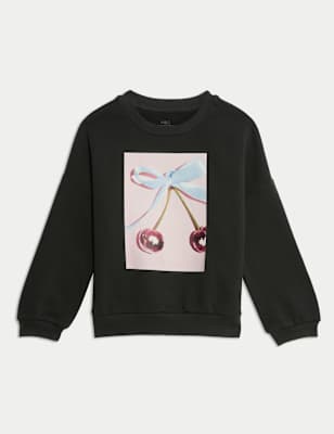 

Girls M&S Collection Cotton Rich Cherry Graphic Sweatshirt (2-8 Yrs) - Carbon, Carbon