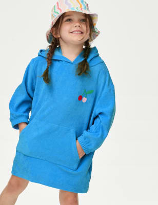 

M&S Collection Frotteeponcho mit hohem Baumwollanteil und Kirschmotiv (2-8 J.) - Blue, Blue