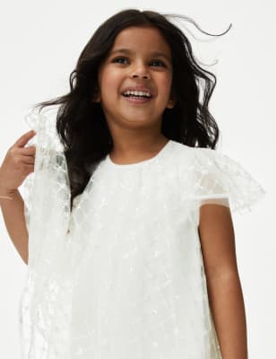 

M&S Collection Paillettenkleid mit Mesh (2-7 J.) - Ivory, Ivory