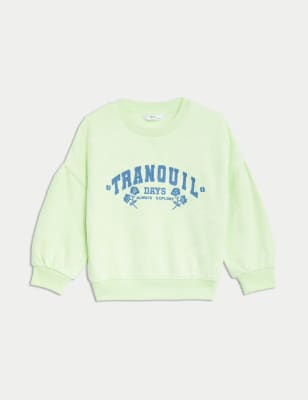 

Girls,Unisex,Boys M&S Collection Cotton Rich Tie Dye Sweatshirt (2-8 Yrs) - Green, Green