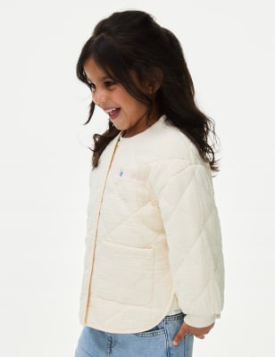 

Girls M&S Collection Pure Cotton Quilted Embroidered Jacket (2-8 Yrs) - Ecru, Ecru
