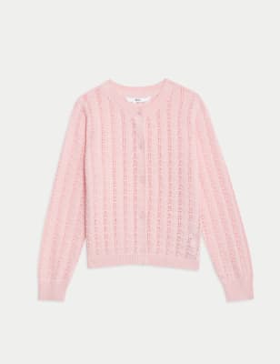 

Girls M&S Collection Pure Cotton Pointelle Cardigan (2-8 Yrs) - Light Rose, Light Rose