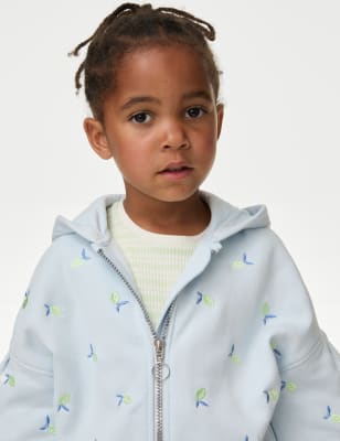 

Girls M&S Collection Cotton Rich Zip Slogan Hoodie (2-8 Yrs) - Blue, Blue