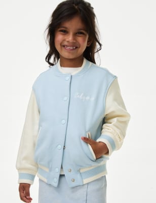 

Girls M&S Collection Cotton Rich Los Angeles Bomber (2-8 Yrs) - Blue Mix, Blue Mix