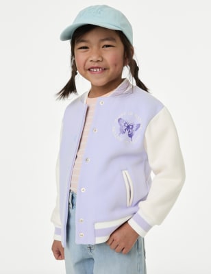 

M&S Collection Bomber de algodón con gráfico de mariposa (2-8 años) - Lilac, Lilac