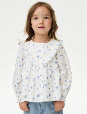 

Girls M&S Collection Pure Cotton Ditsy Floral Top (2-8 Yrs) - Ivory, Ivory