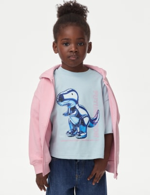 

Girls M&S Collection Pure Cotton Dinosaur Top (2-8 Yrs) - Blue Mix, Blue Mix