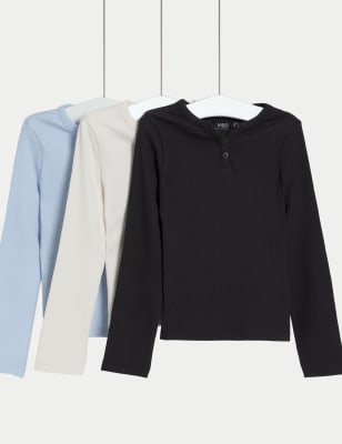 

M&S Collection 3er-Pack Oberteile mit hohem Baumwollanteil (2-16 J.) - Multi, Multi