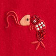 Pure Cotton Embroidered Shrimp T-Shirt (2-8 Yrs), RED, swatch