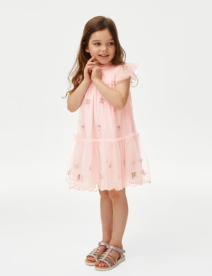 

Girls M&S Collection Floral Embroidery Dress (2-7 Yrs) - Light Pink, Light Pink