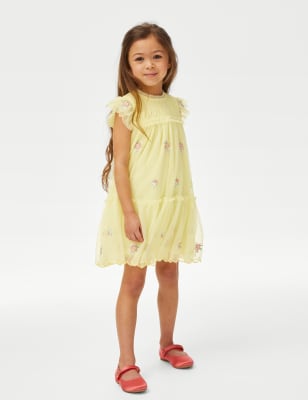 

Girls M&S Collection Floral Embroidery Dress (2-7 Yrs) - Pale Yellow, Pale Yellow