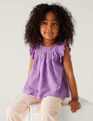 

Marks & Spencer Pure Cotton Spotted Top (2-8 Yrs) (GIRLS, MEDIUM VIOLET, 4-5 Y)