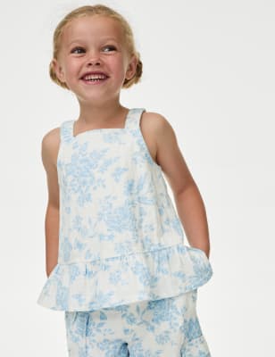 

Girls M&S Collection Cotton Rich Floral Top (2-8 Yrs) - Ivory Mix, Ivory Mix