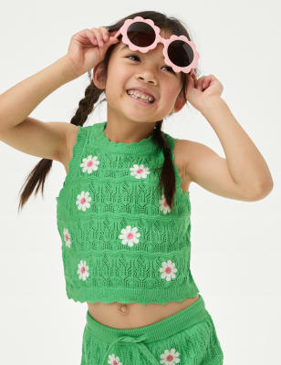 

M&S Collection Top de algodón de punto (2-8 años) - Green Mix, Green Mix
