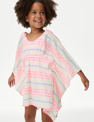 

M&S Collection Caftán de algodón con diseño de arcoíris (2-8 años) - Multi, Multi