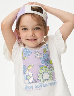 

Girls M&S Collection Pure Cotton Floral T-Shirt (2-8 Yrs) - Ivory Mix, Ivory Mix