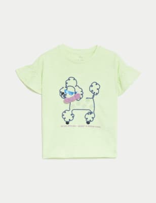 

Girls,Unisex,Boys M&S Collection Pure Cotton Embroidered Poodle T-Shirt (2-8 Yrs) - Light Mint, Light Mint
