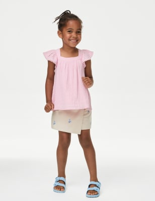 

Girls M&S Collection Crinkle Frill Sleeve Top (2-8 Yrs) - Pink, Pink