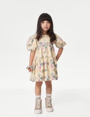 

Girls M&S Collection 2pc Pure Cotton Patchwork Dress & Scrunchie (2-8 Yrs) - Multi, Multi