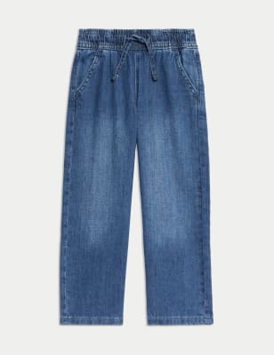 

M&S Collection Jeans mit weitem Bein und elastischem Bund (2-8 J.) - Dark Denim, Dark Denim