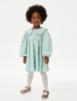 

M&S Collection Vestido de pana con medias (2-8 años) - Blue, Blue