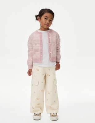 

Girls M&S Collection Pure Cotton Butterfly Cargo Trousers (2-8 Yrs) - Ecru, Ecru