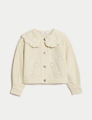 

Boys M&S Collection Denim Embroidered Shacket (2-8 Yrs), Ecru