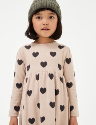 

Girls M&S Collection Knitted Heart Dress with Tights (2-8 Yrs) - Brown Mix, Brown Mix