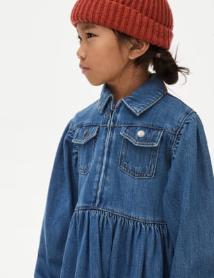 

Girls M&S Collection 2pc Denim Dress with Tights (2-8 Yrs), Denim