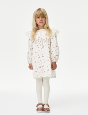 

M&S Collection 2-teiliges Outfit aus Kleid mit hohem Baumwollanteil und Blumenmuster (2-8 J.) - Pink Mix, Pink Mix